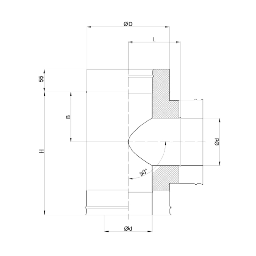 Тройник сэндвич дымохода 90. Размеры trojnik-sehndvich-dymokhoda-90-Model-500.jpg