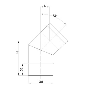Отвод дымохода 135 (45)