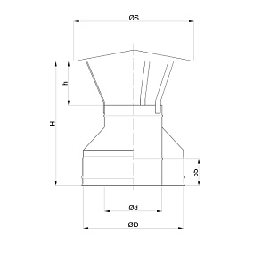 Оголовок сэндвич дымохода