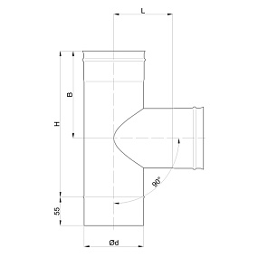 Тройник дымохода 90 МП-М