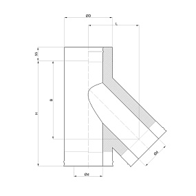 Тройник сэндвич дымохода 135 (45)