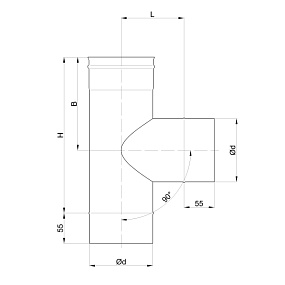 Тройник дымохода 90 МП-П