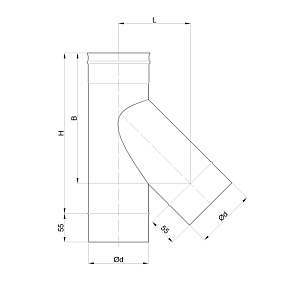 Тройник дымохода 135 (45) 